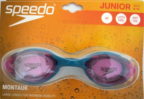 Gafas De Natacion Speedo Montauk Junior 6-14 Azul-rosado