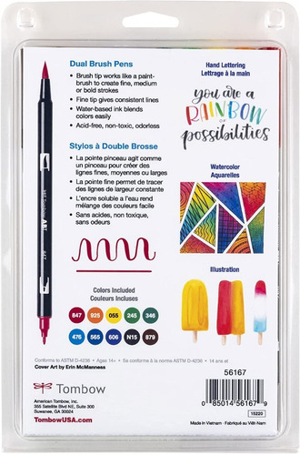 Imagen 2 de 9 de 10 Marcadores Tombow Dual Brush / Colores Primarios