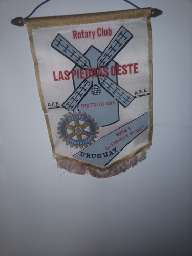 Antiguo Banderin Rotary Club Las Piedras Aoeste Uruguay