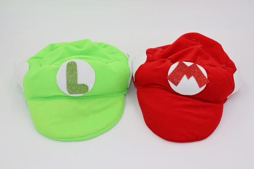 Gorro Luigi Y Mario Bros Par Pelicula 2 Pz Color Verde