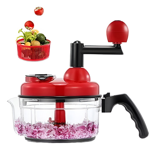 Picadora Manual De 1.85 Litros Procesador D Alimentos Manual