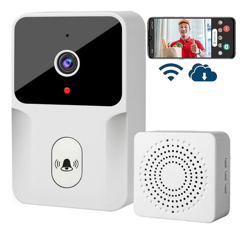 Timbre Hancdon M6 Inteligente Inalámbrico Con Cámara Timbre Inalámbrico Impermeable Para Puerta, 1 Transmisor Y 1 Receptor, Videollamadas Interactivas En Tiempo Real Función De Cambio De Voz