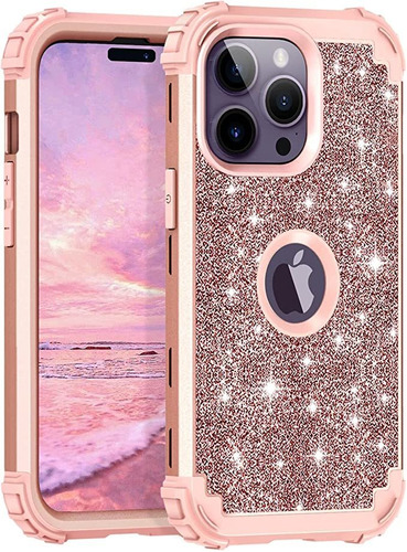 Lontect Para Teléfono 14 Pro Max Case Glitter Sparkly Bling