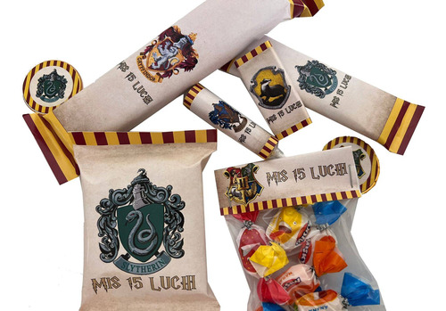 Golosinas Personalizadas X 15 Candy Bar Harry Potter 4 Casas