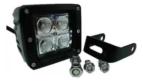 Faro Auxiliar 4 Led Cuadrado 16w Moto Cuatri 4x4 Potencia