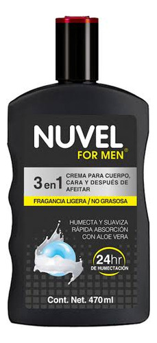 2 Cremas Corporal Nuvel For Men 3 En 1, 470ml.