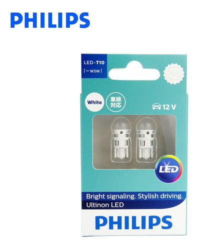 Lampara Philips Led T10 12v Blanca Ultinon Pack X2