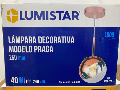 Lampara Decorativa Modelo Praga 250mm 40w Lumistar Ld09