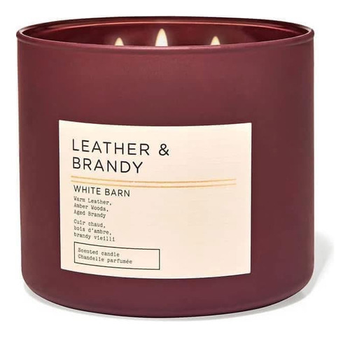 Vela Aromática De 14.5 Oz Bath And Body Works Leather And Brandy Lisa Leather And Brandy
