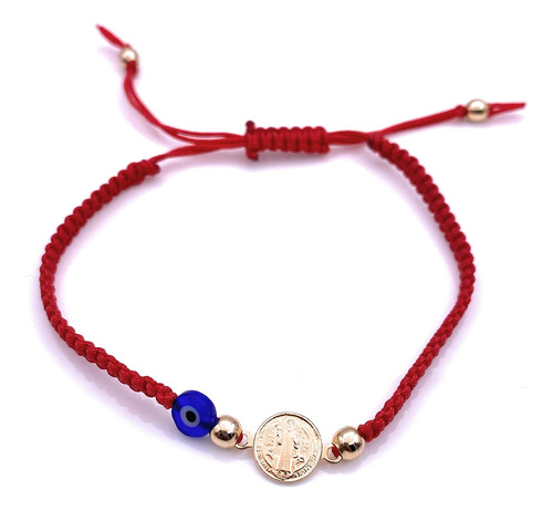 Pulsera Ajustable De San Benito Hilo Rojo Kabbalah Toda...