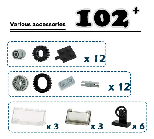 Ruedas Y Ejes Compatible Con Lego Básicos Bloques Vehículo