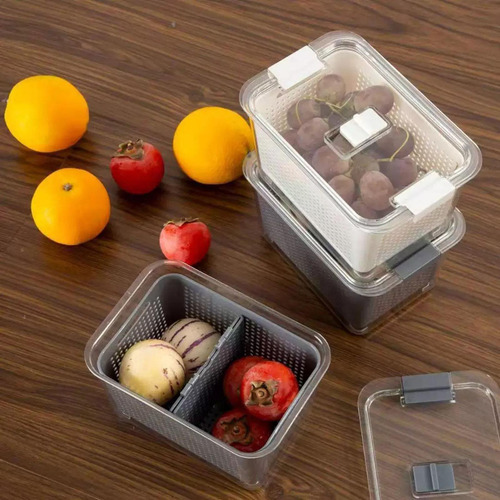 Cajas De Almacenamiento De Frigorífico Organizador De Gris