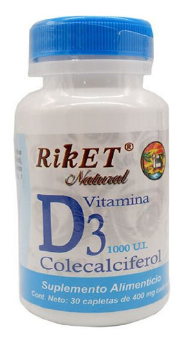 Vitamina D3 Colecalciferol Riket Natural 30 Capletas Env Ful