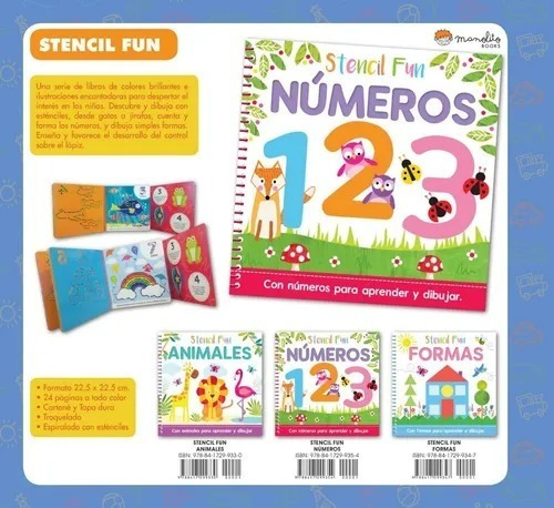 Imagen 2 de 7 de Stencil Fun Numeros - Manolito - Libro