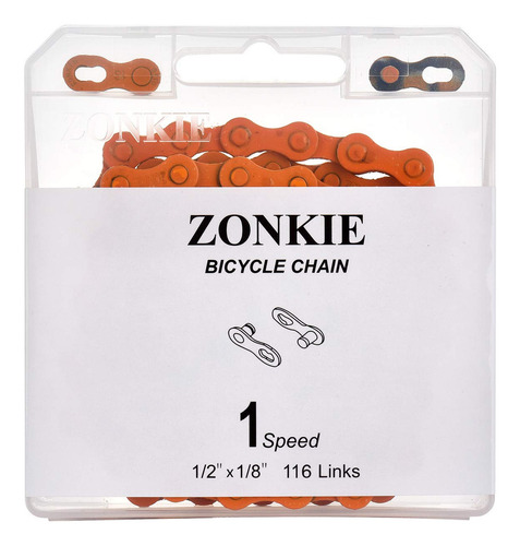 Zonkie - Cadena De Bicicleta De Una Sola Velocidad De 1/2 X