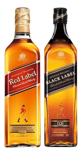 Whisky Jhonnie Walker - Red Label 1l + Black Label 1l