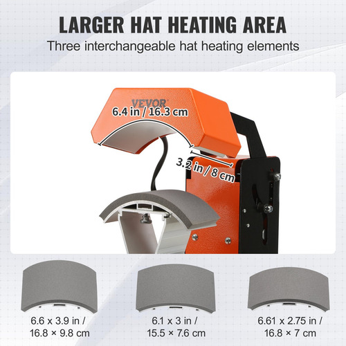 Prensa De Calor Automática 3 En 1 P/sombreros Con 3 Placas.