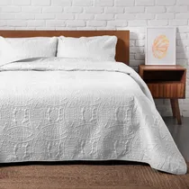 Comprar Colcha Edredón Ligero Queen Dreamlab Hipoalergénico Color Blanco Diseño Moneda Incluye 2 Fundas de Almohadas