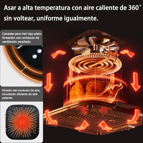 Freidora De Aire Yasuhisa Eco Air Freidora De Aire, 6 L, Beige, 1350 W,