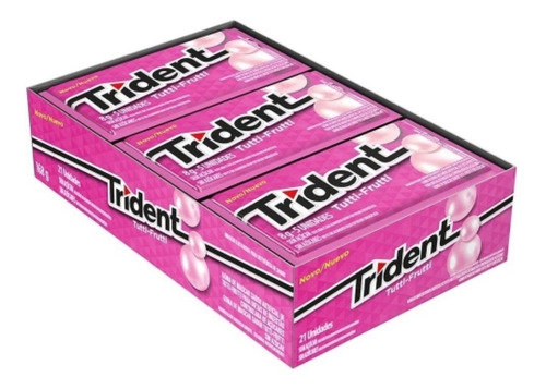 Chicle Trident Display Com 21un Mondelez Tutti Frutti 8g