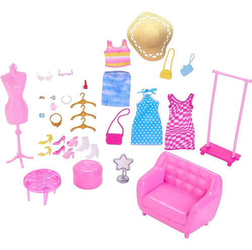 Imagen 6 de 6 de Muñeca Barbie Estilista Y Closet A La Moda