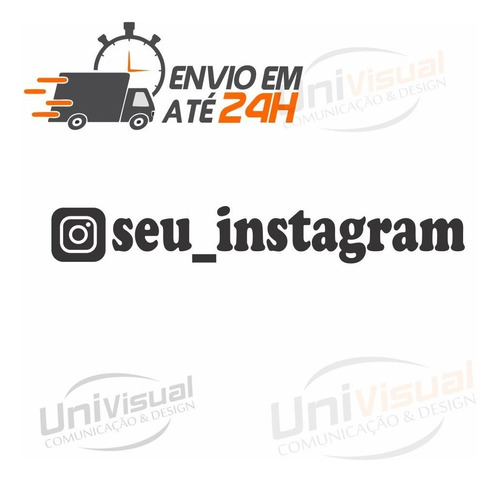 Seu Instagram 2 Adesivos Personalizado 35cmx5cm Moto Carro