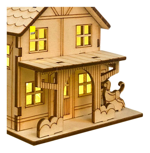 Escultura De Casa De Madera Sin Estilo B 9.8x7.5x9.3cm