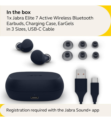 Jabra Elite 7 Active In-ear Bluetooth Earbuds True Wireless Color Azul Color de la luz Azul oscuro
