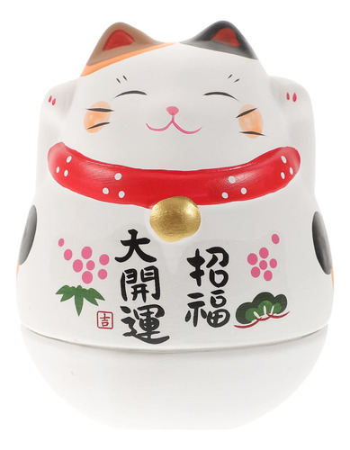 Stobok Roly Poly Maneki Neko - Figura De Gato De La Suerte .