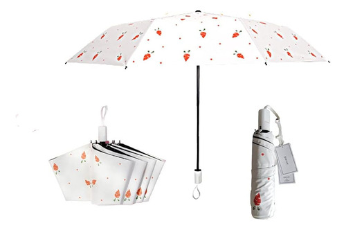 Qisvve Paraguas Plegable Uv Protección Solar Para Lluvia-via