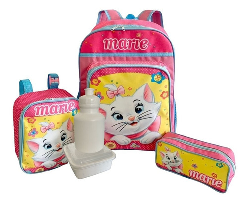 Mochila Infantil Gatinha Marie Costas Tam G + Lancheira F4