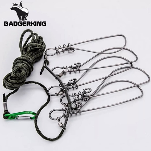 Cuerda Porta Peces Badgerking 5 Ganchos 5 Metros.