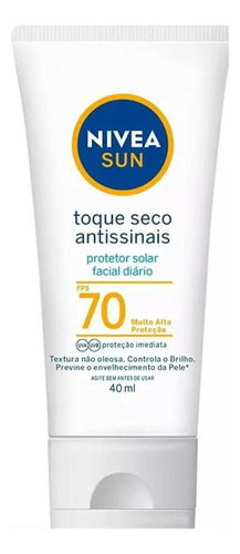 Nivea Sun protetor solar facial seco antissinais FPS70 40ml