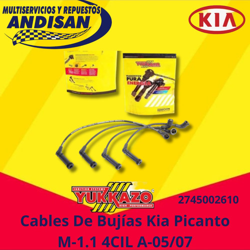 Cables Para Bujias Kia Picanto M-1.1 4cil. 8val. A-05/07