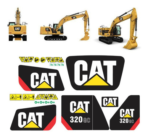 Calcomanías Caterpillar 320gc Con Preventivos Originales