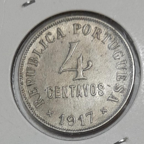 Moneda De 4 Escudos De Portugal. Año 1917.