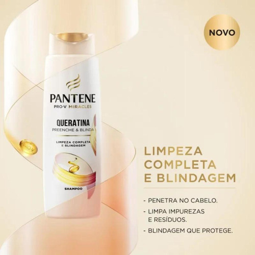 Kit C/ 6 Shampoo Pantene Queratina 300 Ml