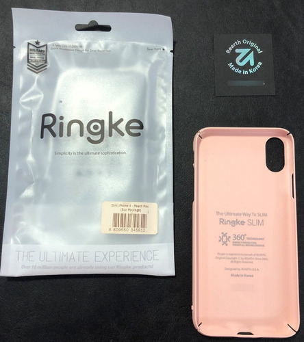 Imagen 4 de 8 de Funda Ringke iPhone X Slim Blanco/rosa (eco Package)