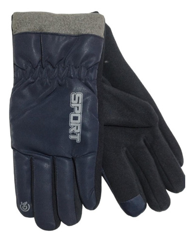 Guantes De Polar Azul Con Chiporro Y Dedo Tactil