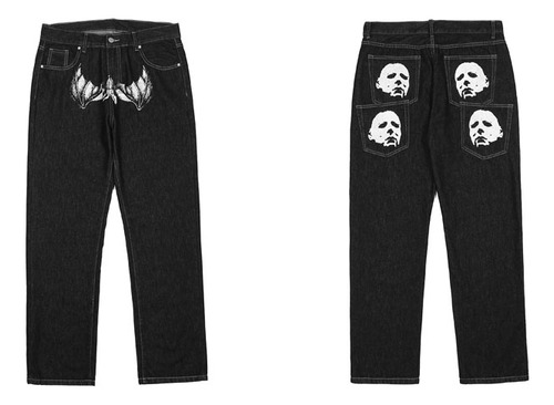 Pantalones De Mezclilla Góticos De Hip Hop Streetwear