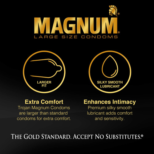 Preservativos Trojan Magnum Thin, Tamaño Grande, Lubricados,