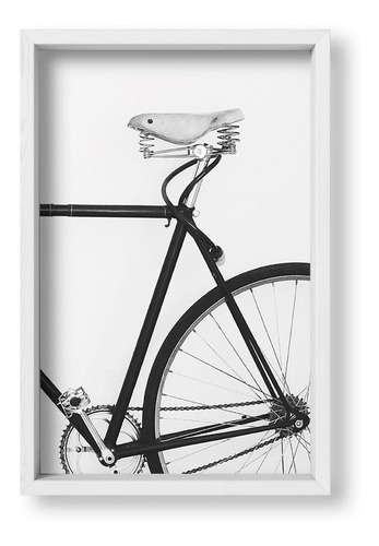 Cuadros Modernos 20x30 Box Blanco Bicicleta Atras