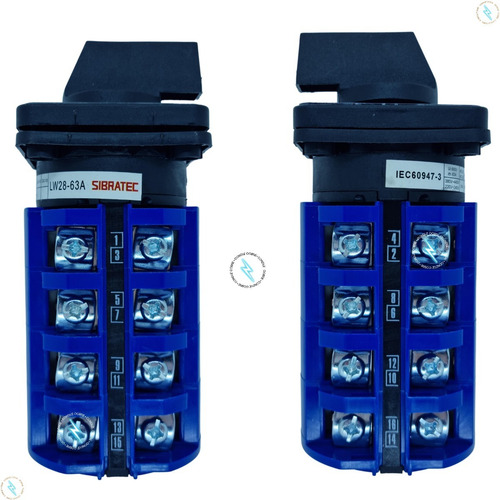 Chave Comutadora 63a Tetrapolar Manual Rotativa 3 Posições