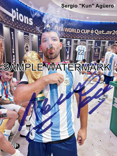 Sergio Kun Agüero Qatar 2022 Foto Digital Firmada Ver Info