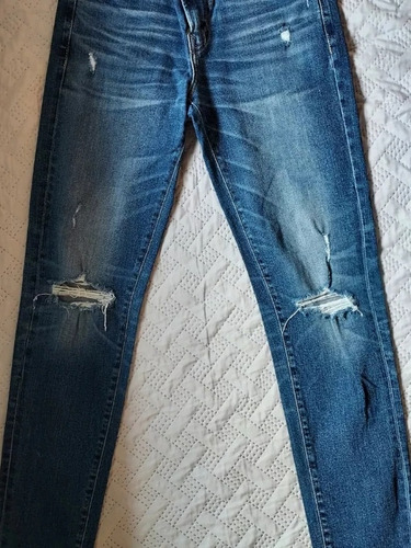 Jean American Eagle, Con Roturas Y Desgastes De Fabrica,slim