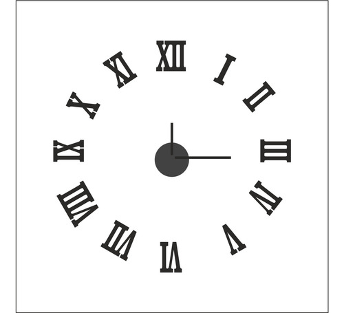 Reloj Pared 3d Numero Romano Hasta 120cm De Diam En Madera
