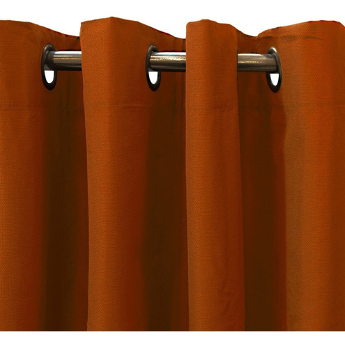 Pack Cortina Confeccionada Lino Blackout Malaga Palermo Color Naranja