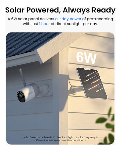 Reolink Cámara Solar Altas 2k Inalámbrica Para Exteriores
