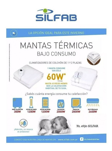 Imagen 7 de 9 de Manta Climatizador De Cama 1 Plaza Frazada Termica Invierno