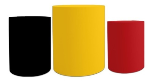 Capas Trio Cilindros Colorido Preto Amarelo Vermelho